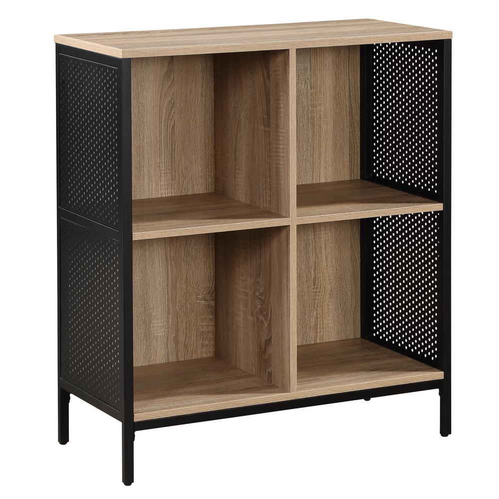 Start2Finish Ace 4 Cube Storage Bookcase showing four open cubby compartments and sleek wood finish.