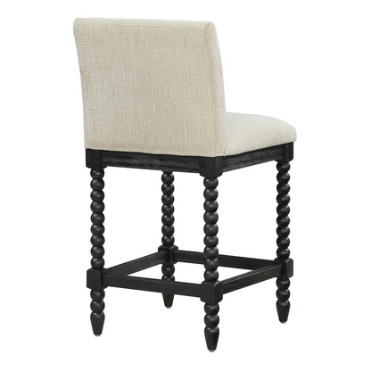 ELIZA 26-inch spindle counter stool by Start2Finish, showing a wooden furniture piece with spindle backrest and sturdy legs.