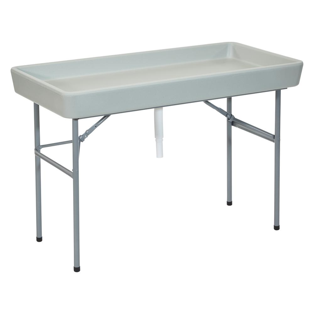 Start2Finish outdoor folding beverage ice cooler table with built-in ice compartment and sturdy surface for outdoor gatherings