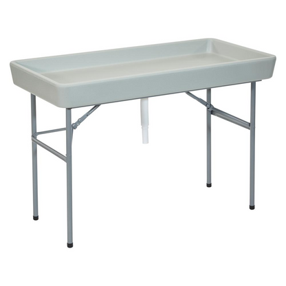 Start2Finish outdoor folding beverage ice cooler table with built-in ice compartment and sturdy surface for outdoor gatherings