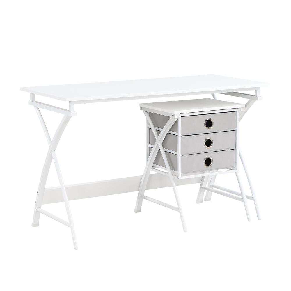 Start2Finish Olympic 48-inch desk with a smooth wood surface and sturdy metal frame, ideal for home or office workspace.