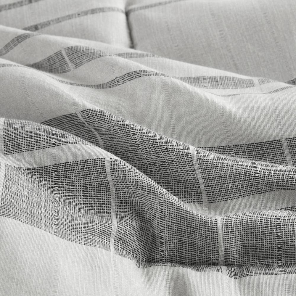 Start2Finish 4-piece stripe comforter bedding set with matching throw pillow, featuring bold horizontal stripe design.