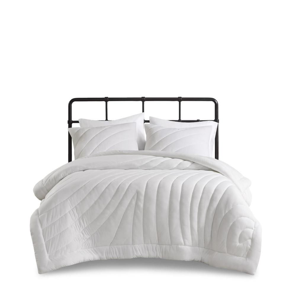 Start2Finish Poly Jersey Puffy Comforter Set with plush, quilted fabric in a soft, cozy bedding design.