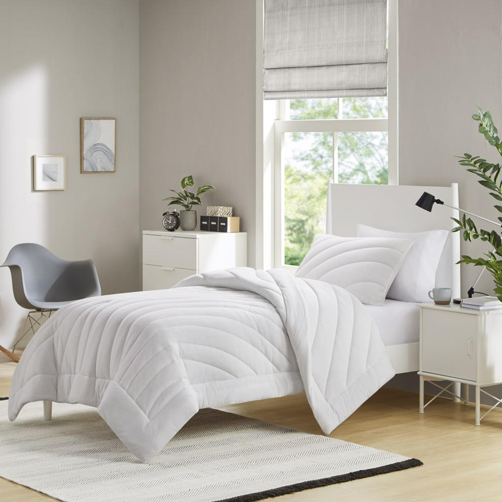 Poly jersey Puffy Comforter Set by Start2Finish featuring a soft, quilted comforter with matching pillow shams in a cozy, plush design.