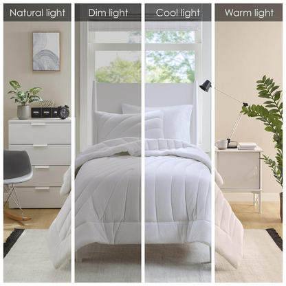 Start2Finish poly jersey puffy comforter set with plush, quilted fabric and cozy appearance, perfect for a comfortable bedroom decor.