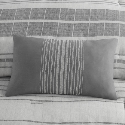 Start2Finish 4-piece stripe comforter set with matching throw pillow, featuring bold striped pattern for a cozy bedroom decor.