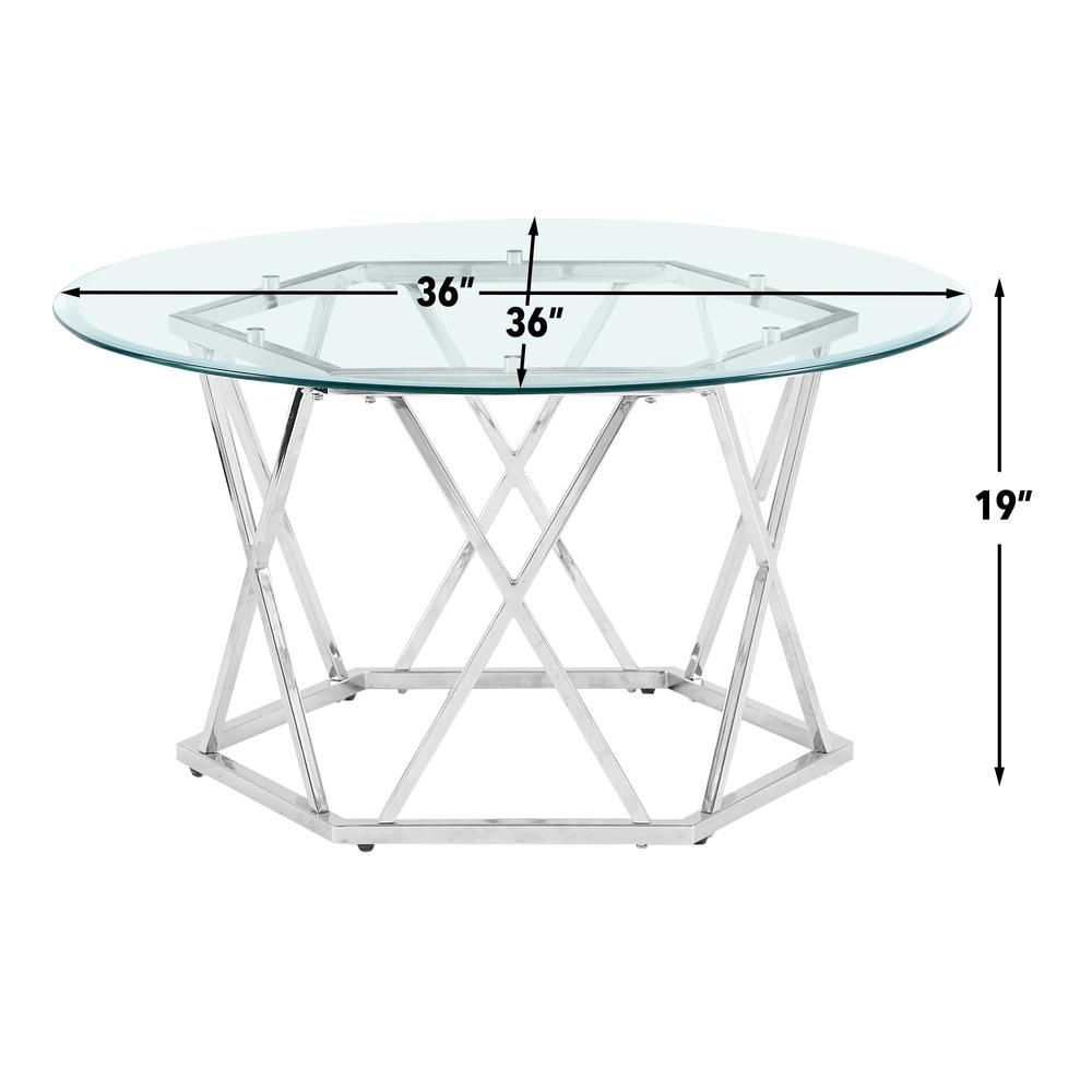 Start2Finish Escondido glass cocktail table with a sleek rectangular glass top and modern metal frame.