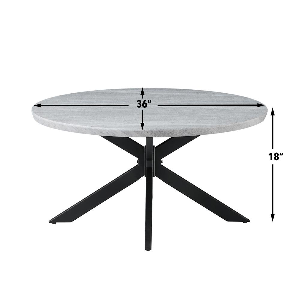 Start2Finish Keyla faux-marble round cocktail table with sleek modern design, featuring a sturdy base and elegant marble finish.