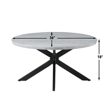 Start2Finish Keyla faux-marble round cocktail table with sleek modern design, featuring a sturdy base and elegant marble finish.