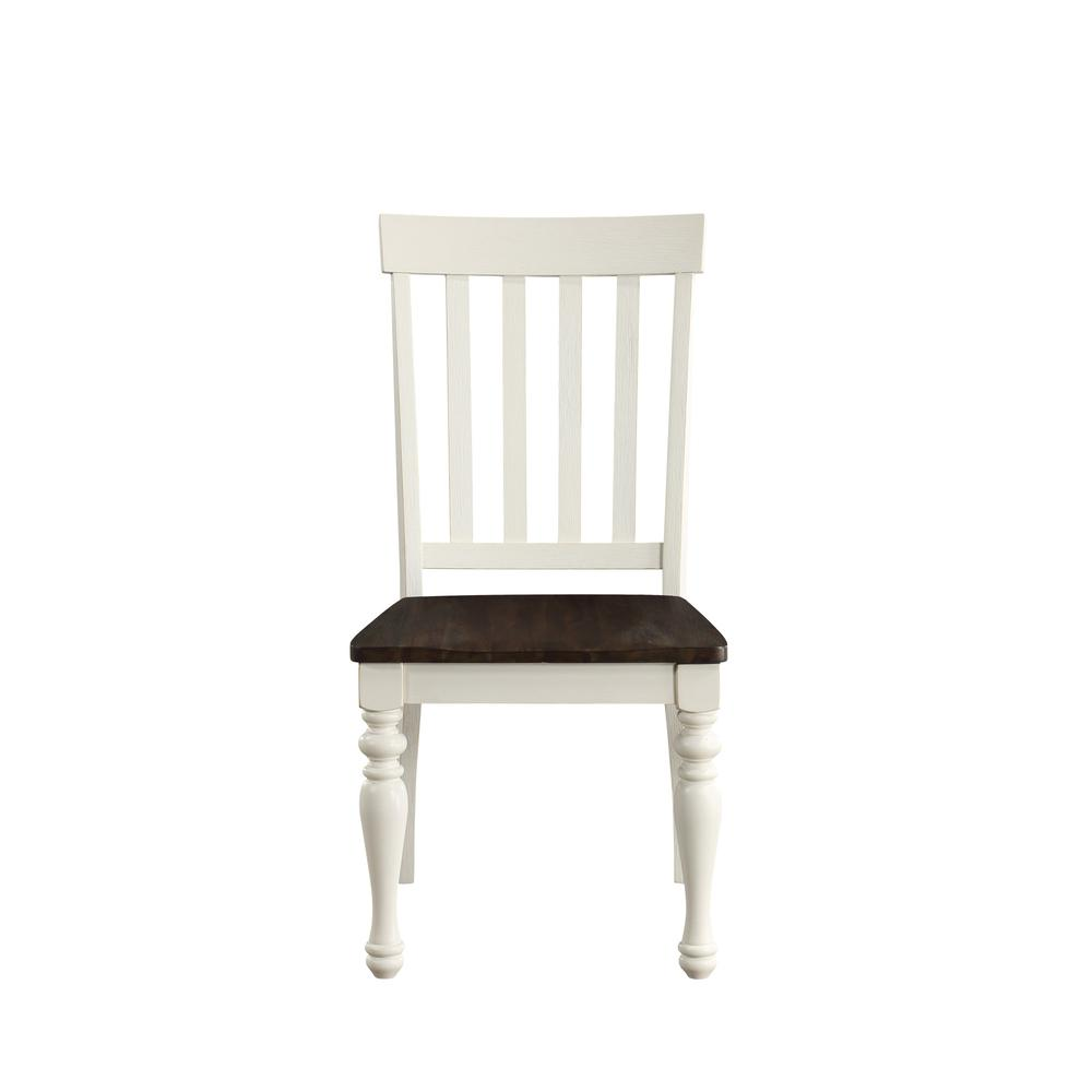 Set of two Joanna side chairs by Start2Finish with wooden legs and upholstered seats, shown in a modern dining room setting.