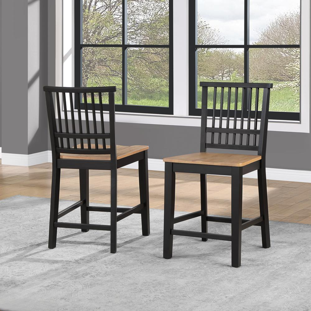 Magnolia Counter Chair by Start2Finish featuring a wooden frame with a cushioned seat and backrest in neutral tones.