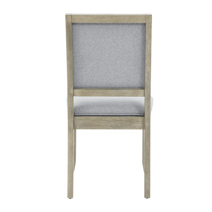 Start2Finish Carena Gray Side Chair with wooden legs, modern design, and cushioned seat for dining or office use.