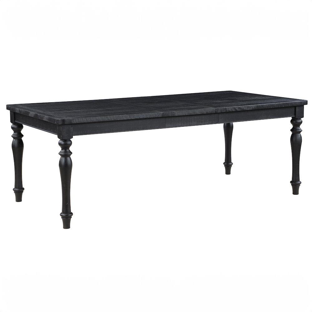 Start2Finish Odessa 66-84-inch dining table with 18-inch leaf, showcasing polished wood surface and sturdy table legs.