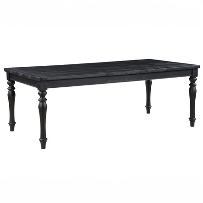 Start2Finish Odessa 66-84-inch dining table with 18-inch leaf, showcasing polished wood surface and sturdy table legs.