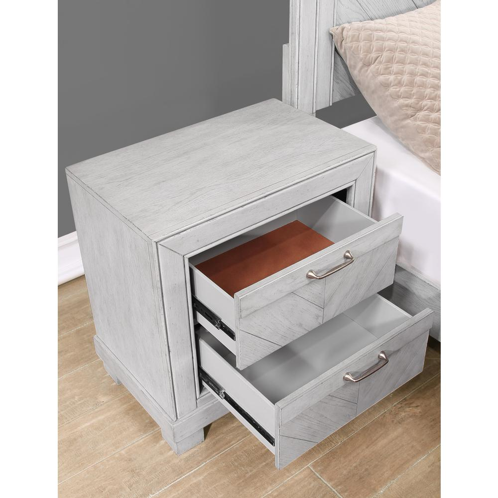 Gray Montana nightstand by Start2Finish featuring a modern design with a single drawer and open shelf for bedside storage.