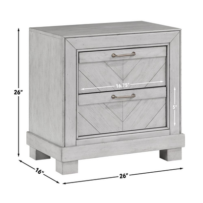 Gray Montana Nightstand by Start2Finish featuring a modern design with a single drawer and sleek metal handle.
