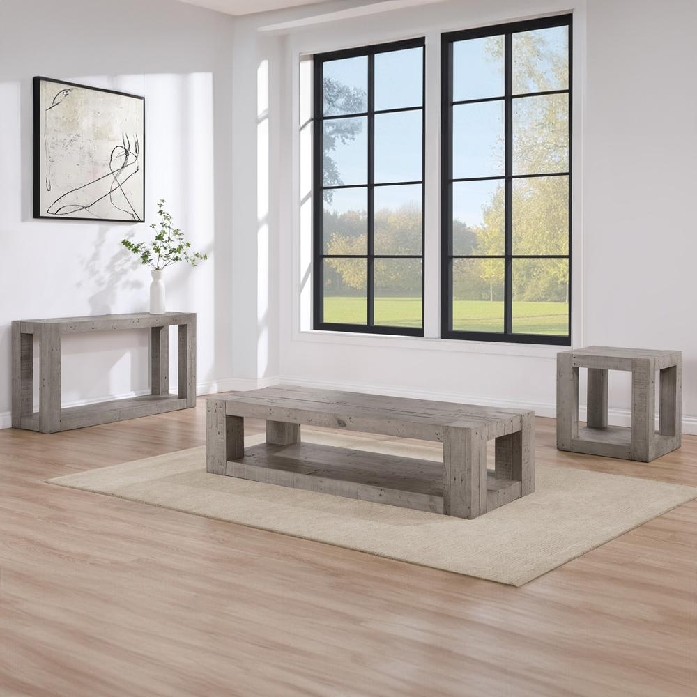 Start2Finish Pinedale Sofa Table with a wooden finish, featuring a simple rectangular design and sturdy legs for living room decor.