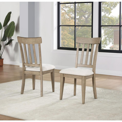 Start2Finish Napa Side Chair in Sand, modern furniture with a sleek wooden frame and upholstered seat for dining or workspace.