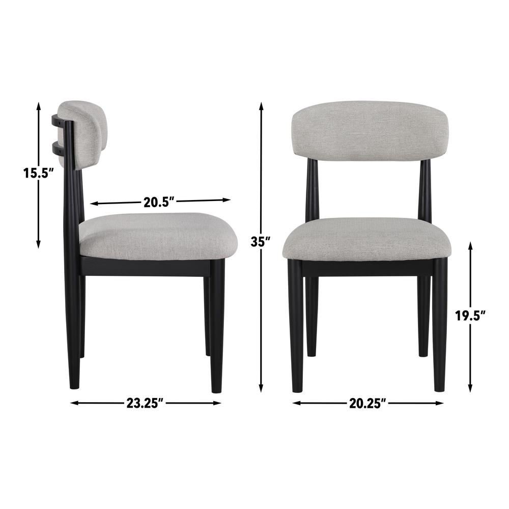 Magnolia upholstered black side chair with padded seat and backrest, modern design, by Start2Finish.