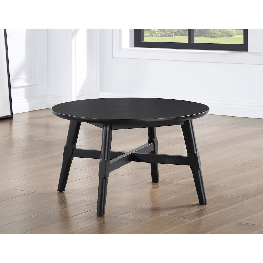 Black Oslo coffee table by Start2Finish with a sleek, modern design and smooth surface, perfect for living room decor.
