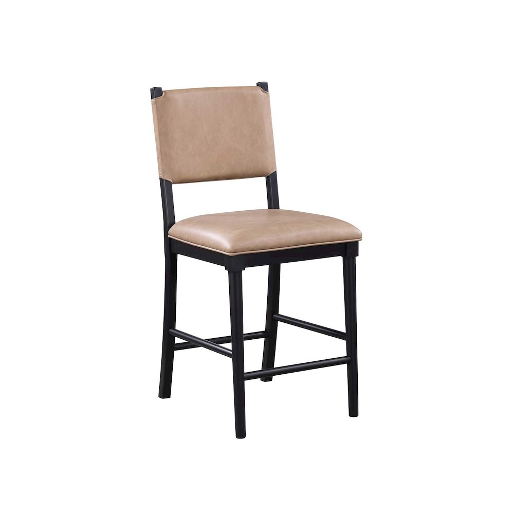 Oslo 24-inch Midnight Counter Stool by Start2Finish, featuring a sleek black metal frame and a cushioned seat for bar seating.