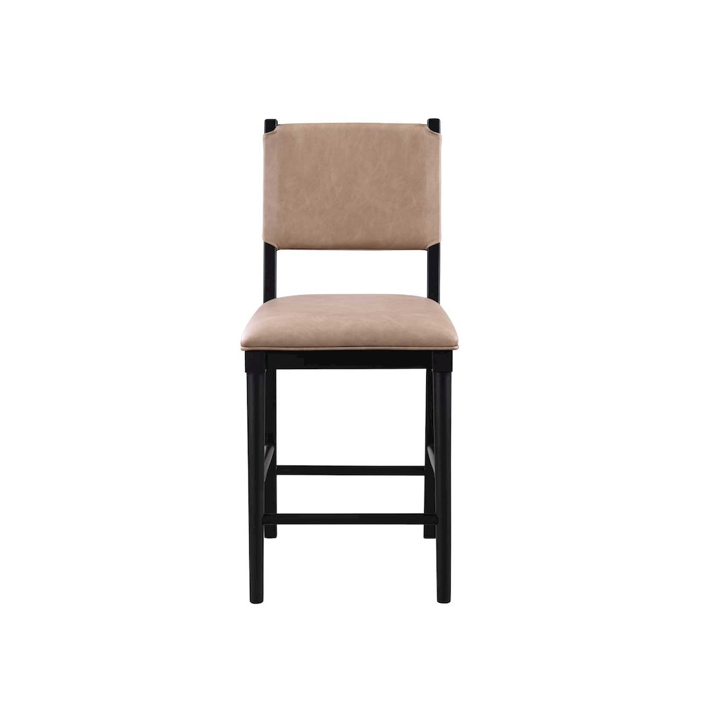 Oslo 24-inch Midnight Counter Stool by Start2Finish, featuring a sleek modern design with a padded seat and sturdy wooden legs.
