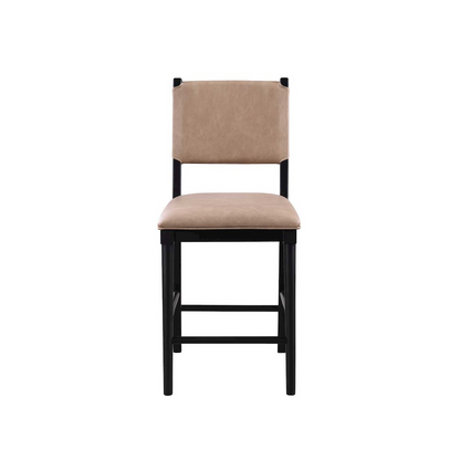 Oslo 24-inch Midnight Counter Stool by Start2Finish, featuring a sleek modern design with a padded seat and sturdy wooden legs.