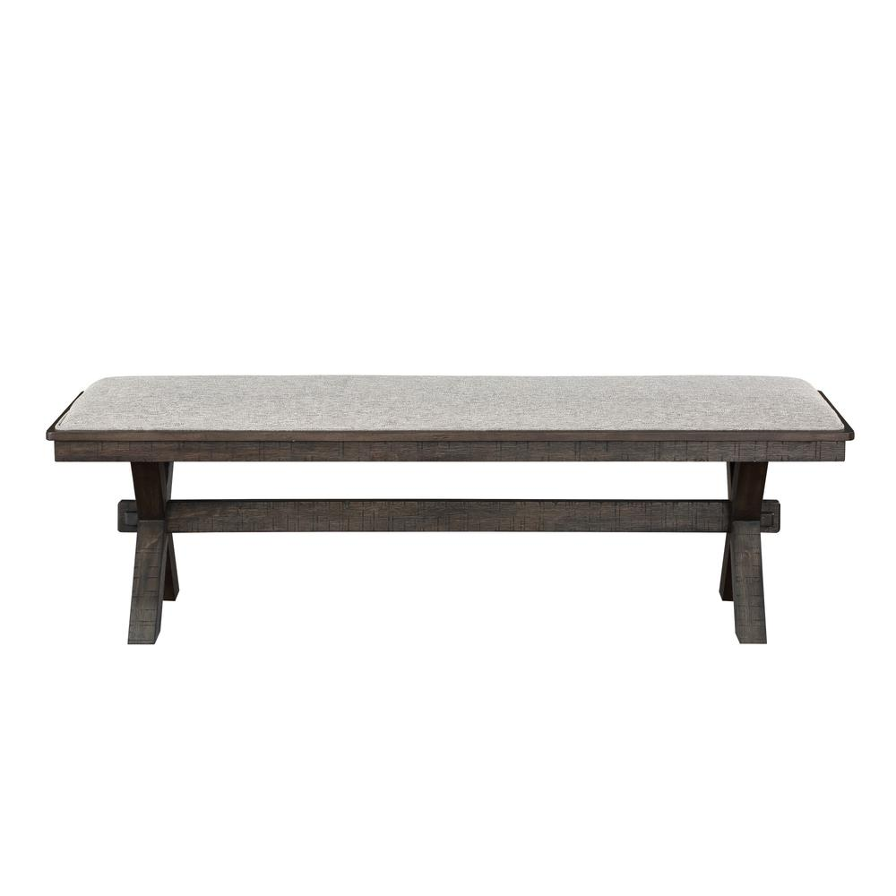 Black Riverdale Bench by Start2Finish with wooden legs and cushioned seat, perfect for entryways or living rooms.