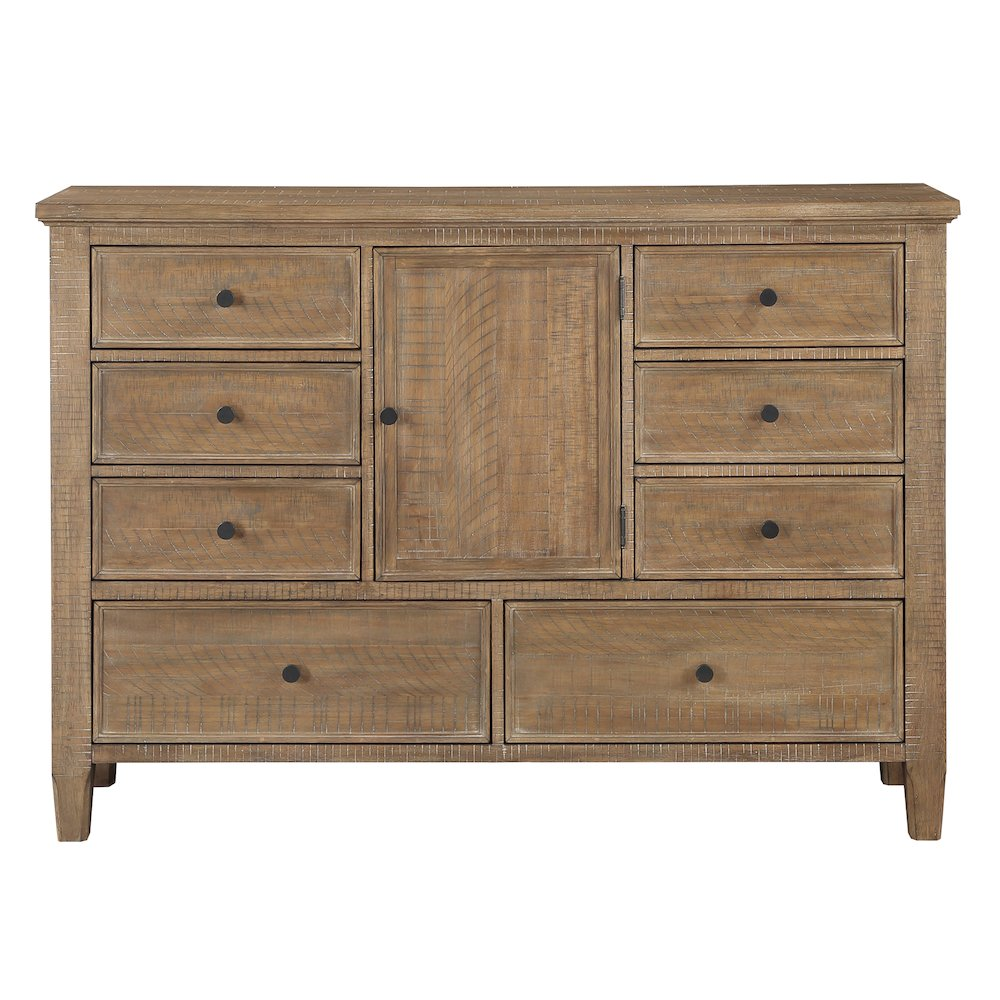 Riverdale dresser by Start2Finish featuring a modern wooden design with multiple drawers and sleek metal handles.