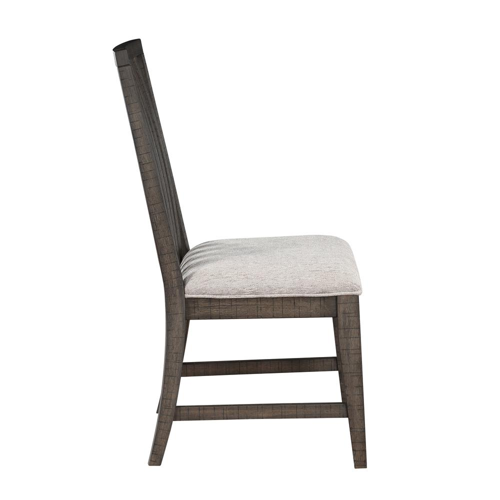 Black Riverdale side chair by Start2Finish, featuring a sleek modern design with a cushioned seat and wooden legs.