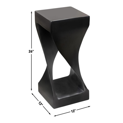 Start2Finish Solana solid wood accent table with black finish, showcasing a sleek, modern furniture piece with sturdy legs and smooth surface.