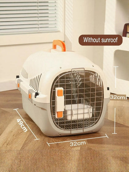 Portable Pet Carrier by Pear Daisy, cozy and lightweight for small pets, with mesh sides for ventilation and easy carrying.