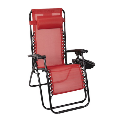 Set of 2 Start2Finish portable folding zero gravity lounge chairs with adjustable recline and padded armrests, outdoors or patio use.