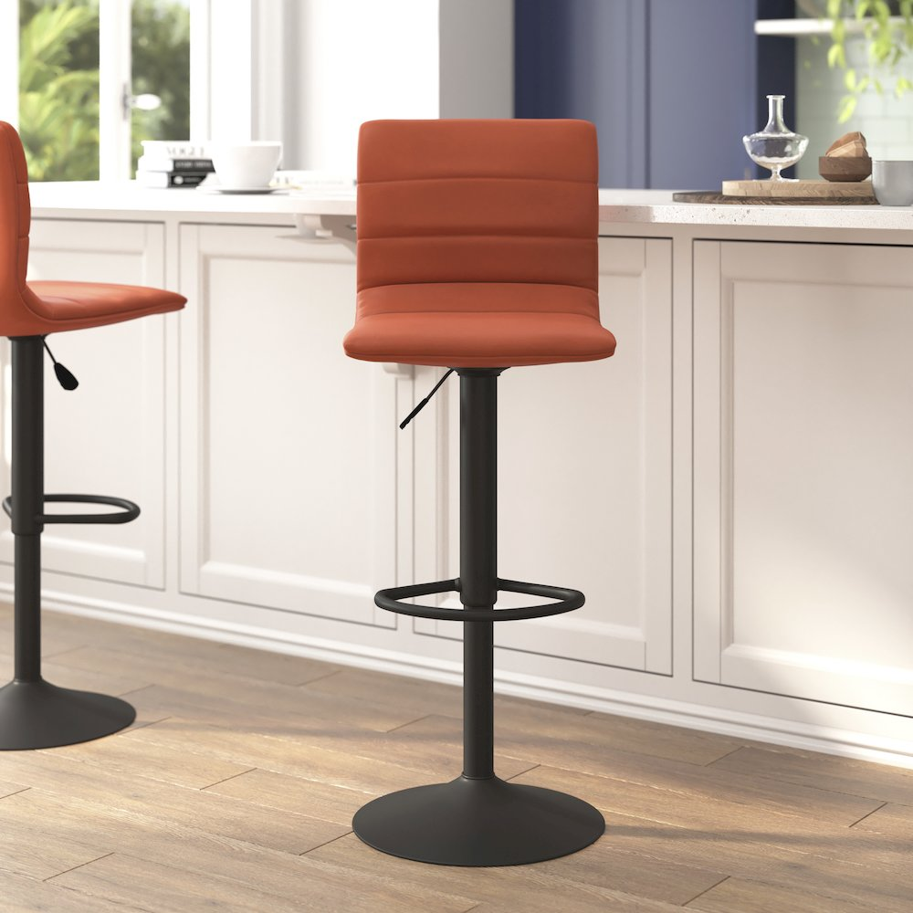 Contemporary adjustable height stool with pedestal base, modern furniture piece by Start2Finish, featuring a sleek seat and sturdy support
