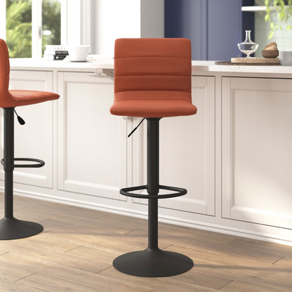 Contemporary adjustable height stool with pedestal base, modern furniture piece by Start2Finish, featuring a sleek seat and sturdy support