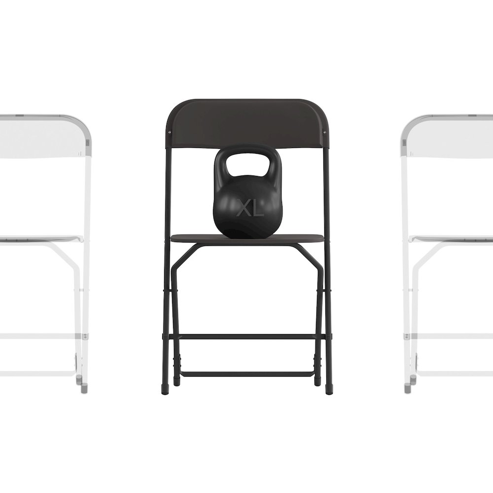 Set of four versatile plastic folding chairs by Start2Finish, suitable for commercial, big and tall use, lightweight and durable furniture.
