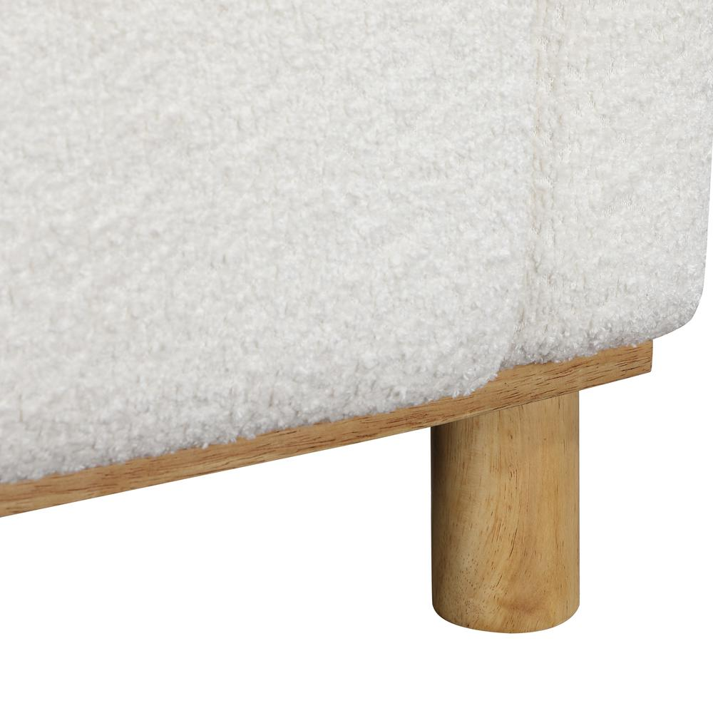 Maizie white boucle fabric armchair by Start2Finish, showcasing a modern, plush furniture piece with a sturdy frame and stylish design.