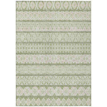 Start2Finish Chantille ACN726 green 10x14 rug with intricate pattern, soft texture, ideal for living room or bedroom decor.