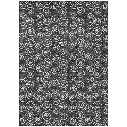 Start2Finish Chantille ACN728 black 10x14 rug with intricate pattern, plush texture, and soft pile for elegant home decor.