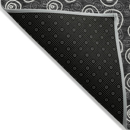 Start2Finish Chantille ACN728 black 10x14 rug with intricate pattern and soft texture, ideal for living room or bedroom decor.