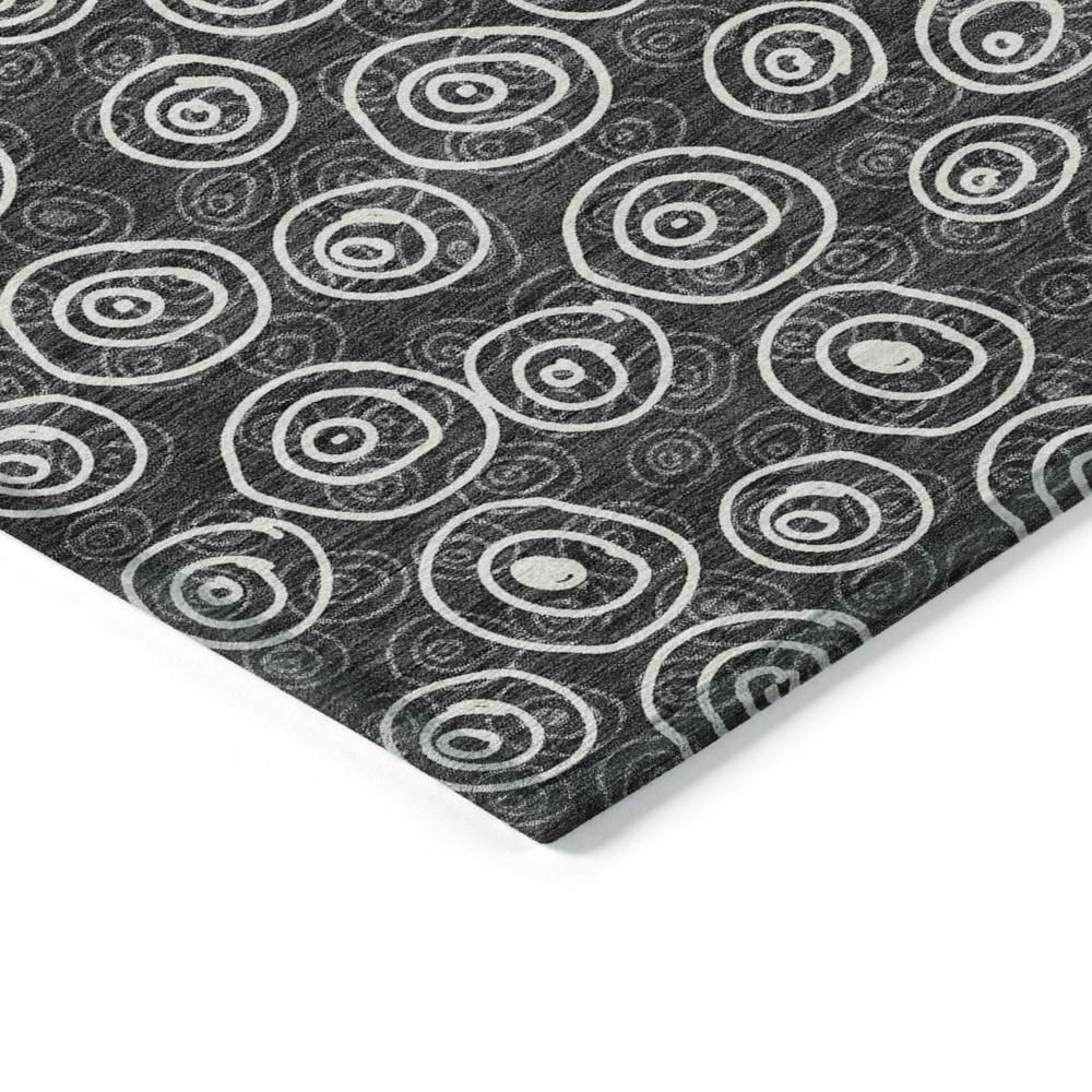 Start2Finish Chantille ACN728 black 10x14 rug with intricate pattern, showcasing a plush, textured surface and elegant design.