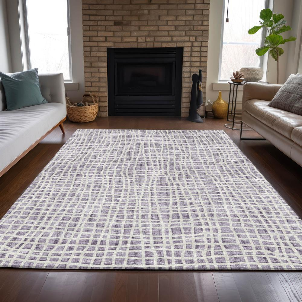 Start2Finish Chantille ACN729 purple 10x14 rug with intricate pattern and soft texture, ideal for living room or bedroom decor.
