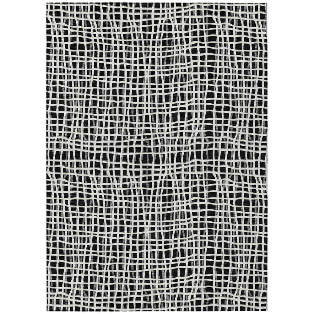 Start2Finish Chantille ACN729 black rug with a 10x14 size, featuring a plush, textured surface in a sophisticated design.