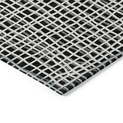 Start2Finish Chantille ACN729 black 10x14 rug featuring soft, plush fabric and contemporary design, ideal for modern living spaces.