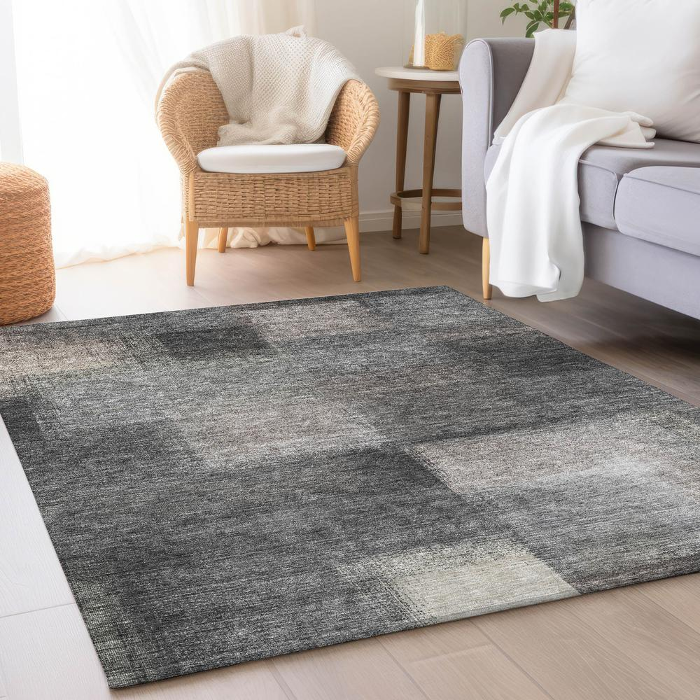 Start2Finish Chantille ACN742 gray 10x14 rug with intricate patterns and soft texture, perfect for living rooms or bedrooms.