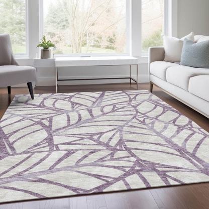 Start2Finish Chantille ACN741 purple 9x12 rug with soft, plush texture and intricate pattern for stylish home decor.