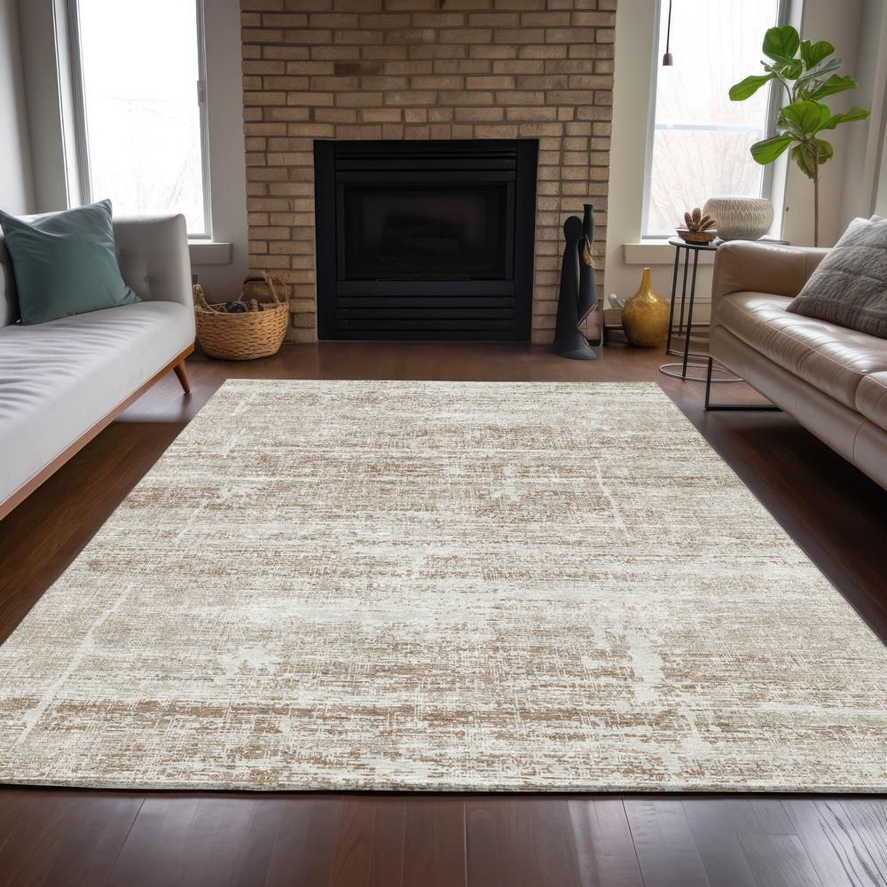Start2Finish Chantille ACN747 brown 9x12 rug with intricate patterns, plush texture, and soft fabric for cozy home decor.