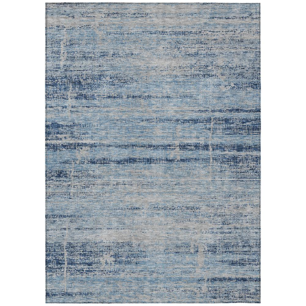 Start2Finish Chantille ACN747 blue 10x14 rug with intricate pattern, soft texture, and vibrant color in a spacious living room setting.