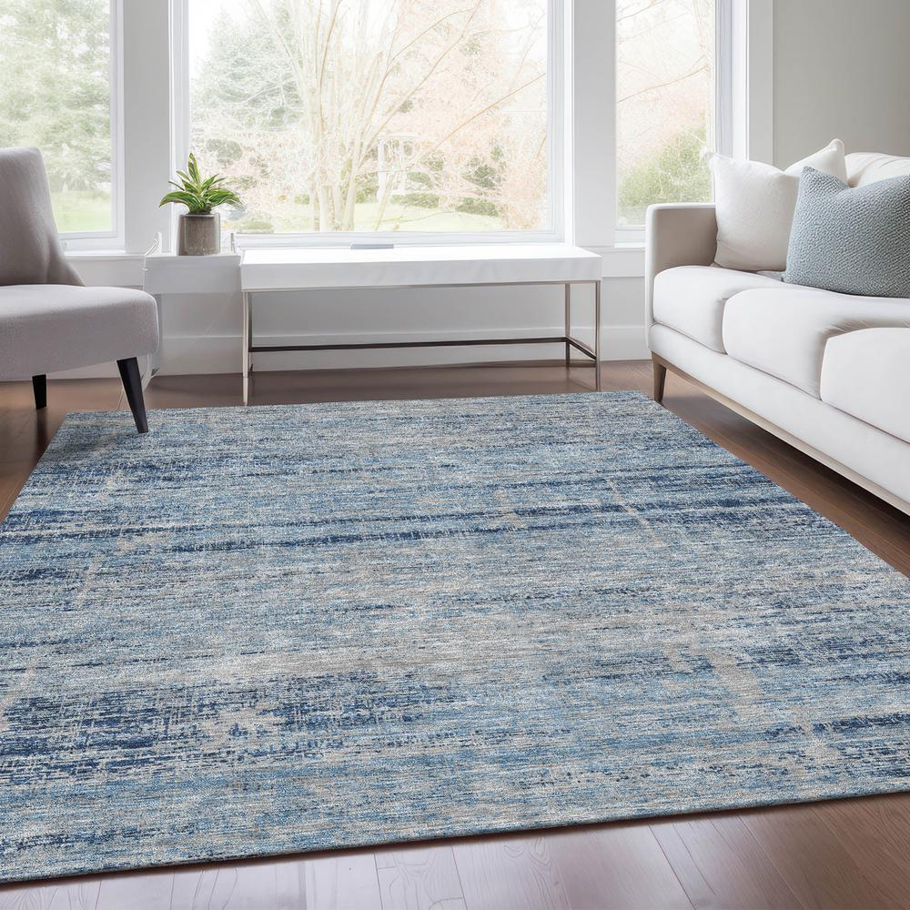 Start2Finish Chantille ACN747 blue 10x14 rug with intricate pattern, soft texture, and vibrant color for stylish home decor.