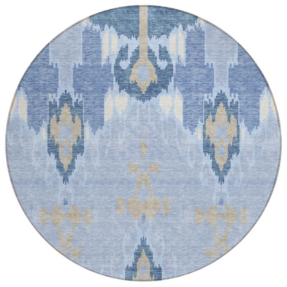 Start2Finish Chantille ACN748 blue 8x8 rug with soft, textured fabric and modern design, suitable for living room or bedroom decor.